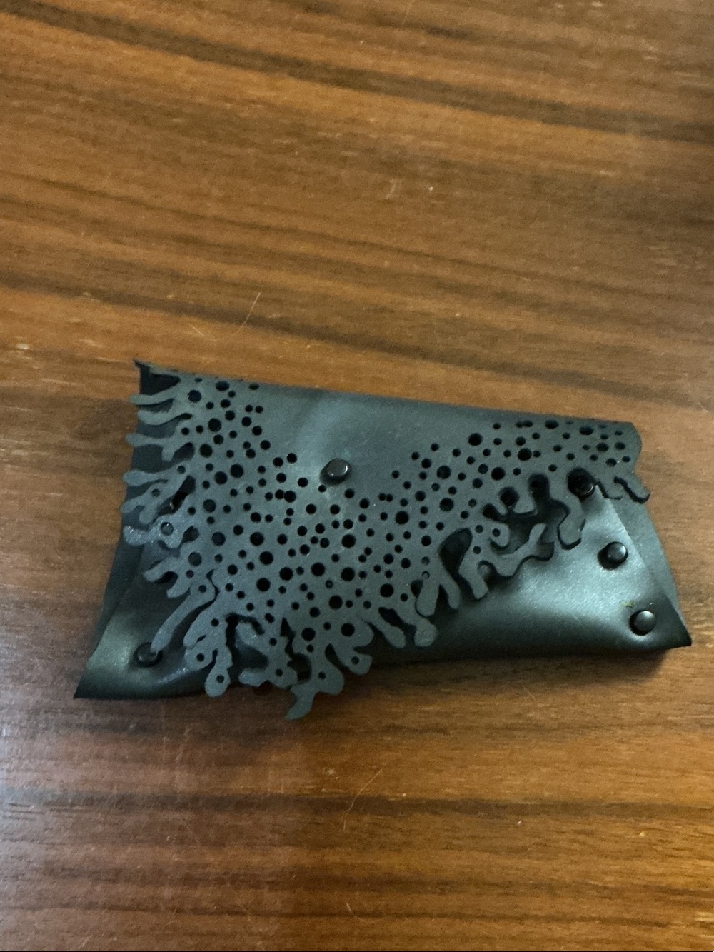 Artisan Made Vegan Leather Card Sleeve with Black Studs